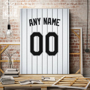 Chicago Jersey Custom Canvas Print Wall Art for Boy Girl Men Women Baseball Personalized Canvas Art